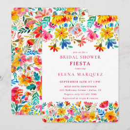 Invitación Fiesta Floral Watercolor Bridal Shower