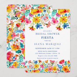 Invitación Fiesta Floral Watercolor Bridal Shower