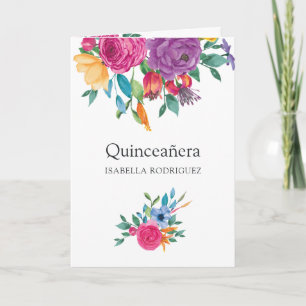 Invitación Fiesta floral Watercolor Quinceañera Foto