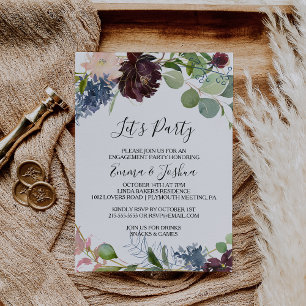 Invitación Fiesta floral y de follaje de Borgoña