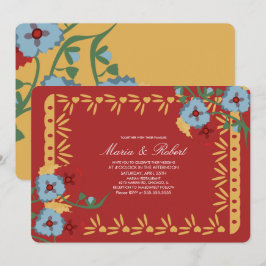 Invitación Fiesta Florales Botánicos Mexicanos de Papel Picad