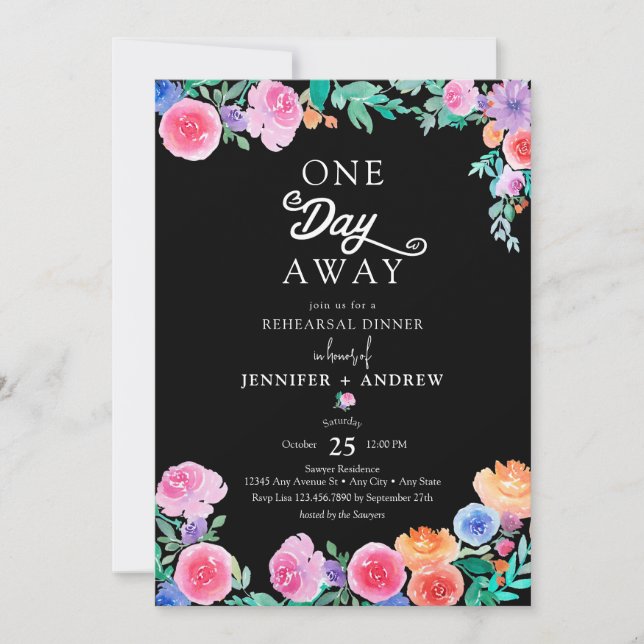 Invitación Fiesta | Flores mexicanas | Cena de ensayo (Anverso)