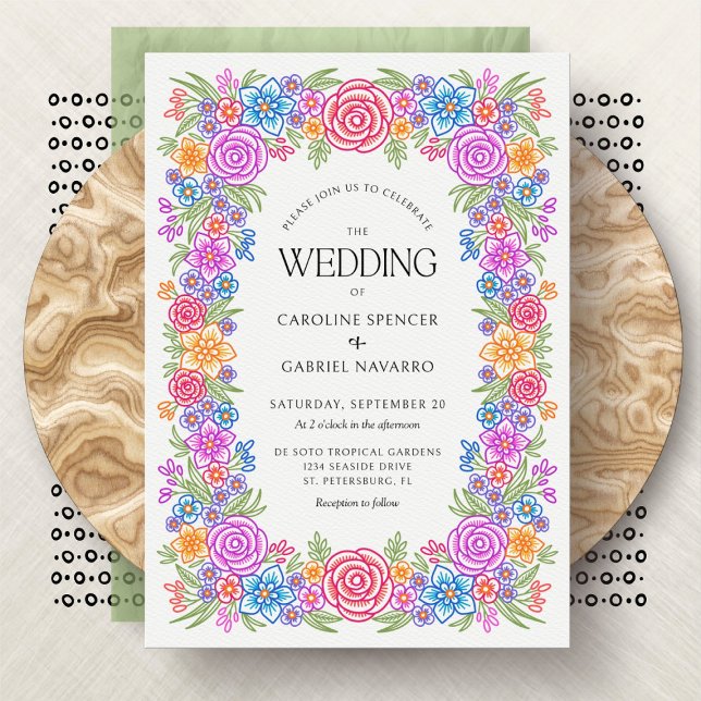 Invitación Fiesta Flores Vivid Boda Mexicano (Subido por el creador)