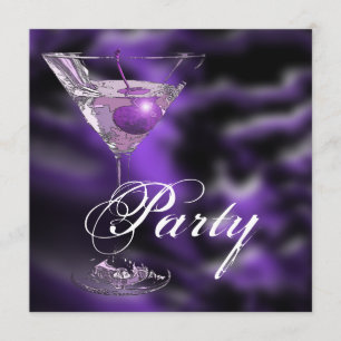 Invitación Fiesta formal elegante de negro morado