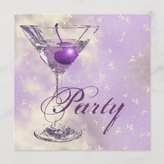 Invitación Fiesta formal elegante rosa púrpura
