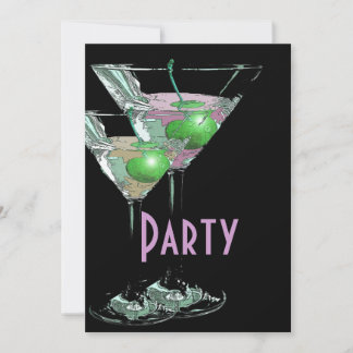 Invitación Fiesta formal elegante verde rosa
