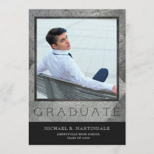 Invitación Fiesta Formal Grabada Dos Fotos Graduadas