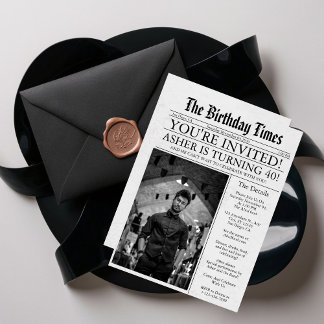 Invitación Fiesta fotográfico de 40 años de un periódico únic