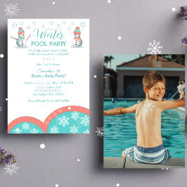 Invitación Fiesta fotográfico de cumpleaños de la piscina de 