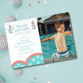 Invitación Fiesta fotográfico de cumpleaños de la piscina de 