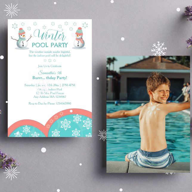 Invitación Fiesta fotográfico de cumpleaños de la piscina de  (Subido por el creador)
