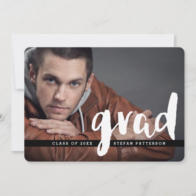 Invitación Fiesta fotográfico de graduación moderna| Invitaci (Anverso)