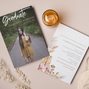 Invitación Fiesta fotográfico de guión de graduación de presu