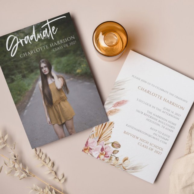 Invitación Fiesta fotográfico de guión de graduación de presu (Subido por el creador)