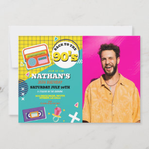 Invitación Fiesta fotográfico de los años noventa del retro
