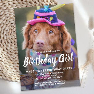Invitación Fiesta fotográfico Mascota personalizado del cumpl
