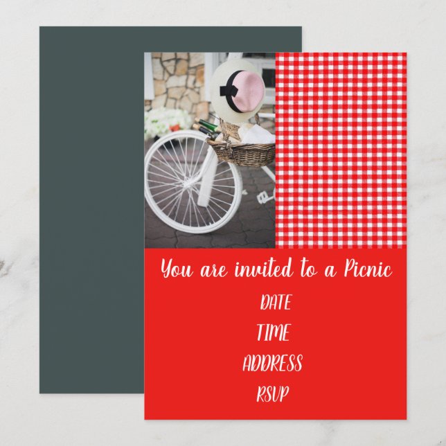 Invitación Fiesta francés lindo de la guinga del estilo del (Anverso / Reverso)