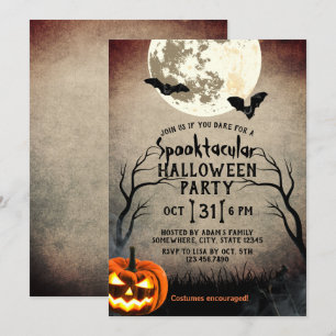 Invitación Fiesta frecuentado calabaza fantasmagórica de