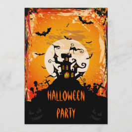 Invitación Fiesta frecuentado de Halloween del castillo