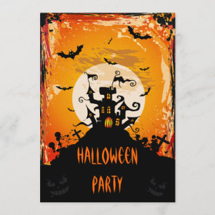 Invitación Fiesta frecuentado de Halloween del castillo
