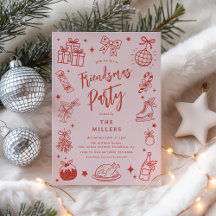 Fiesta Friendsmas de divertido garabateo de Navida