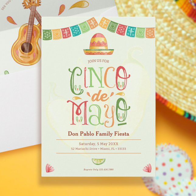 Invitación Fiesta Fun Cinco de Mayo Fiesta (Subido por el creador)