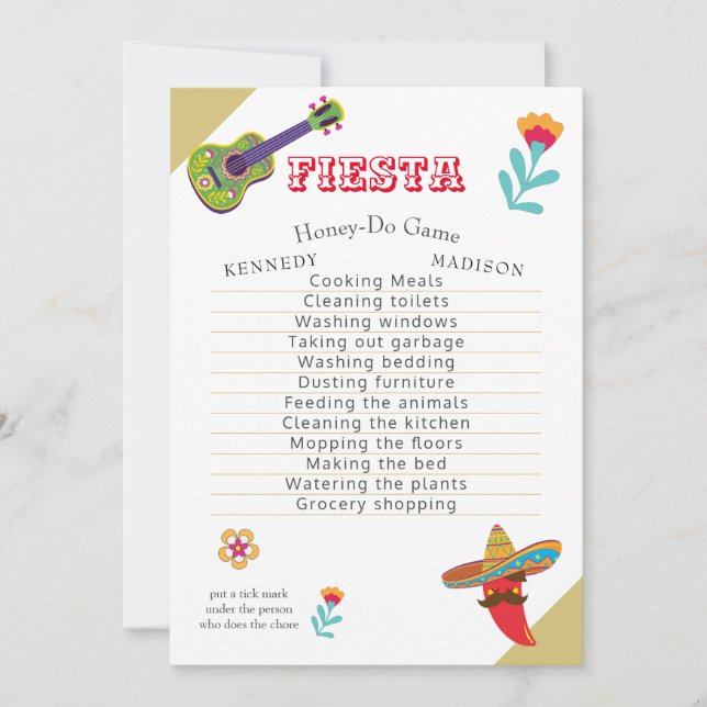 Invitación Fiesta Fun Wedding Ducha juego Fab (Anverso)