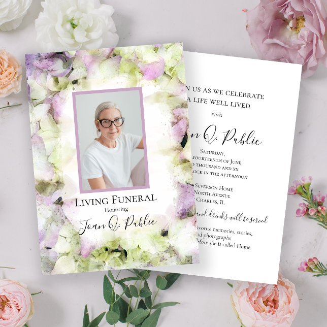 Invitación Fiesta funeral viviente de las flores de hidrangea (Subido por el creador)