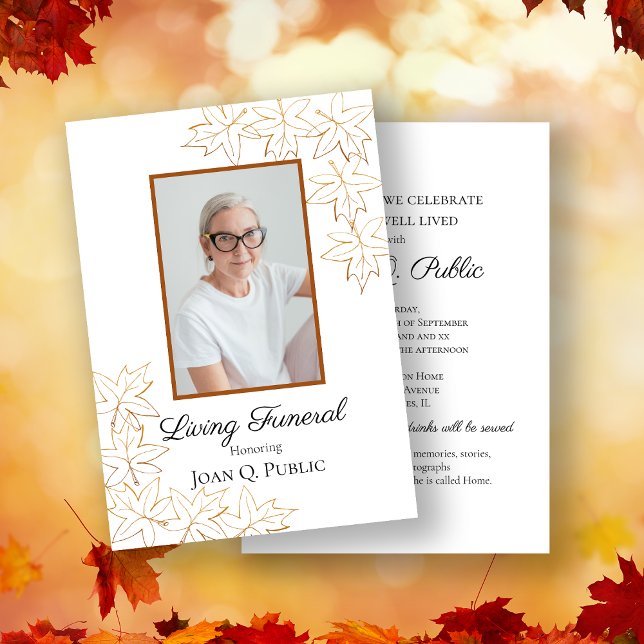 Invitación Fiesta Funeral Vivo de Caall Maple Leaves (Subido por el creador)