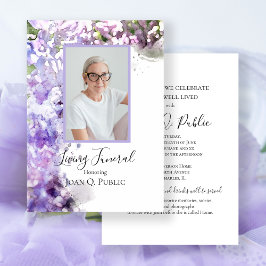 Invitación Fiesta Funeral Vivo de Flores Lilac Púrpura