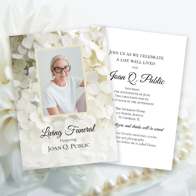 Invitación Fiesta Funeral Vivo de las Flores de Hidrangea Bla (Subido por el creador)