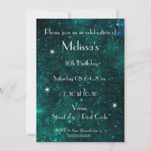 Invitación Fiesta Galaxy personalizado