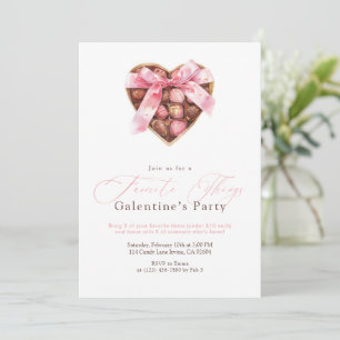 Invitación Fiesta Galentine de Cosas Favoritas