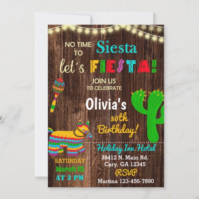 Invitación Fiesta Geburtstagseinladung, keine Zeit (Anverso)