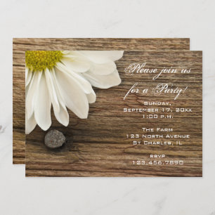 Invitación Fiesta General de Daisy y Barn Wood