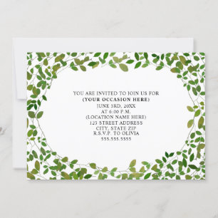 Invitación Fiesta genérica para todo propósito botánico