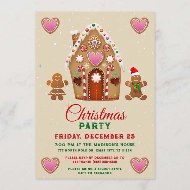 Invitación Fiesta Gingerbread Xmas (Anverso)