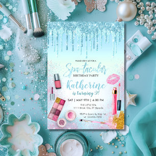 Invitación Fiesta Glam Chica Salón de fiesta de cumpleaños Az