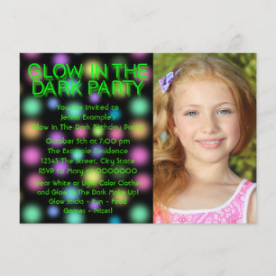 Invitación Fiesta Glow Neon Glow en la fiesta de cumpleaños d