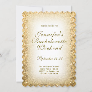 Invitación Fiesta Gold Bachelorette Weekend