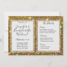 Invitación Fiesta Gold Glam Bachelorette Weekend