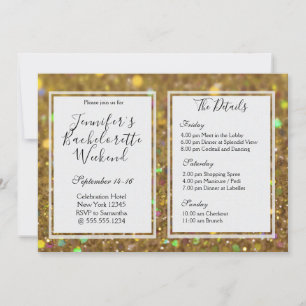 Invitación Fiesta Gold Glam Bachelorette Weekend
