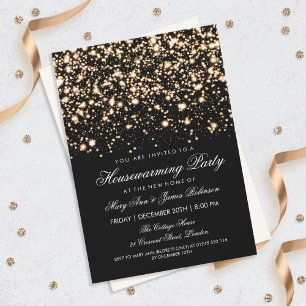 Invitación Fiesta Gold Midnight Glam