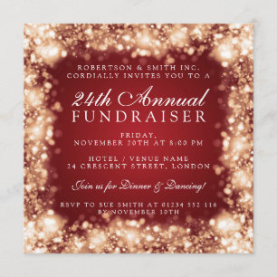 Invitación Fiesta Gold y Red, recaudador de fondos para empre