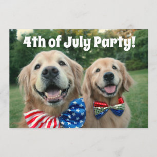 Invitación Fiesta Golden Retriever 4 de julio