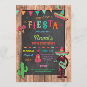 Invitación Fiesta Gorra mexicana México cumpleaños fiesta inv