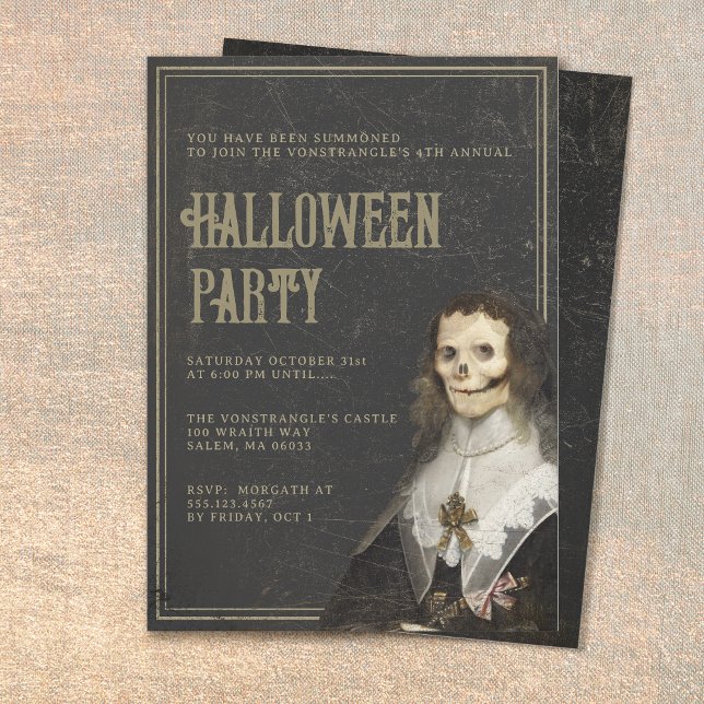 Invitación Fiesta gótica de Halloween victoriana para adultos (Subido por el creador)