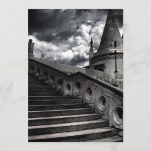 Invitación Fiesta gótico blanco y negro de Halloween del