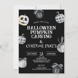 Invitación Fiesta gótico de calabaza de Halloween tallando y