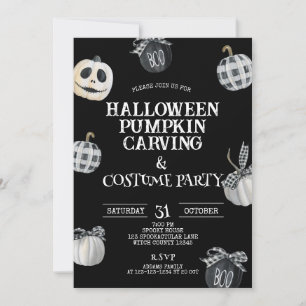 Invitación Fiesta gótico de calabaza de Halloween tallando y 